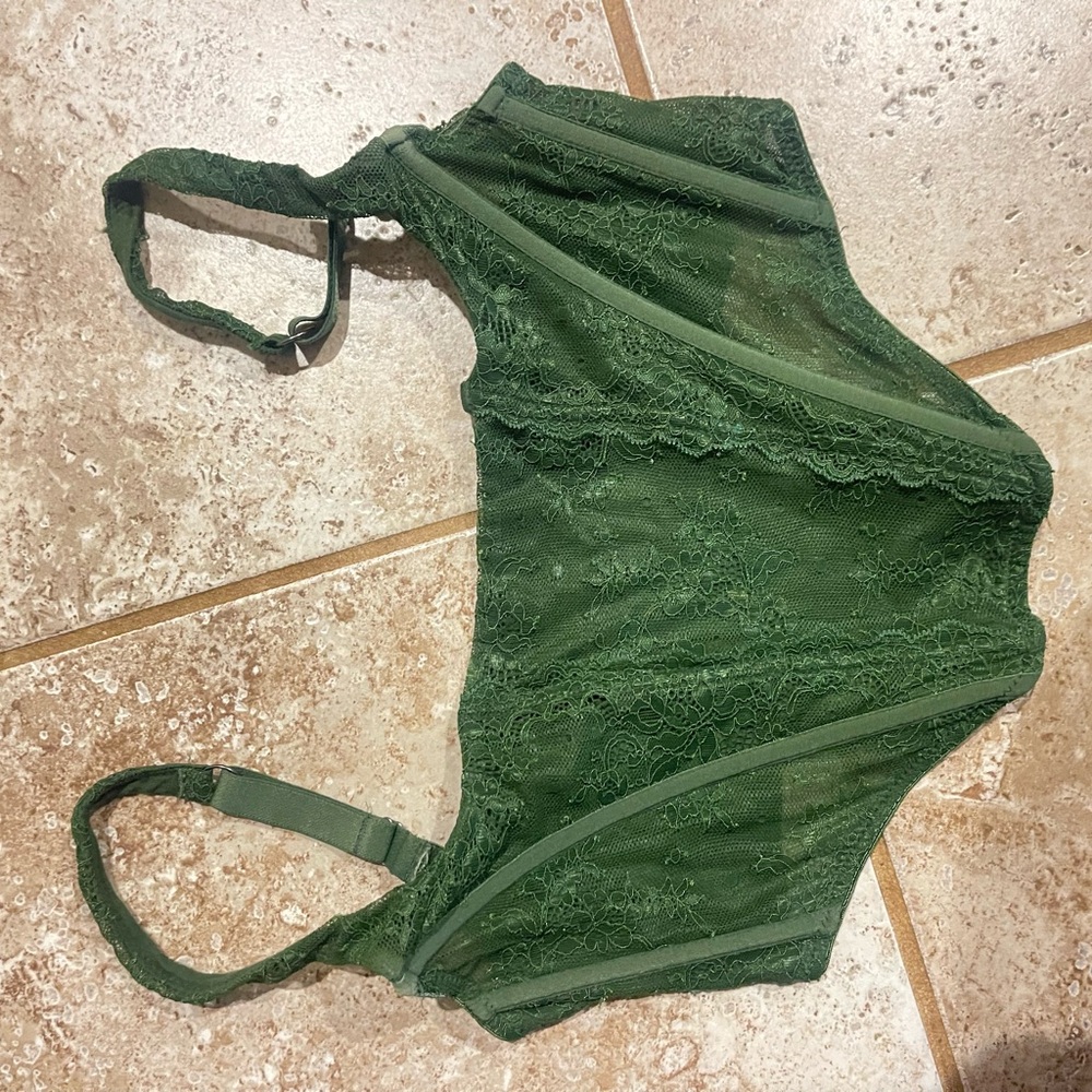 Urban outfitters corset/Green Lace Bralette - Women Intimates & Sleepwear